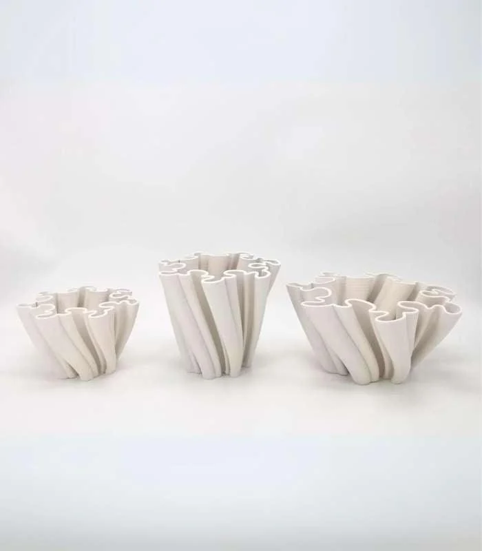 Ceramic Table Top Vase Twist Centrepiece Ceramic -  - #tag1#