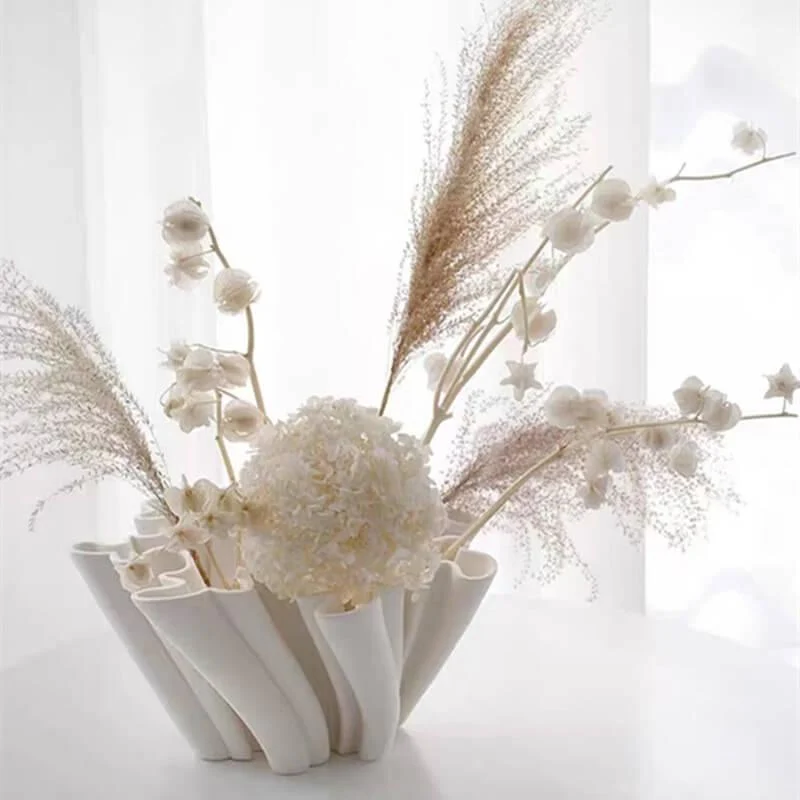 Ceramic Table Top Vase Twist Centrepiece Ceramic -  - #tag1#