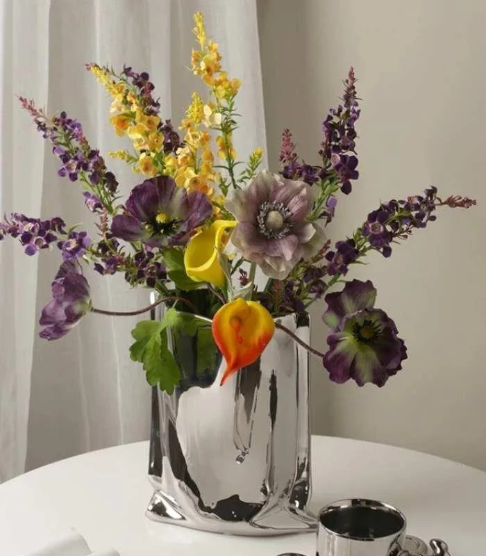 Ceramic Tabletop Vase Paper Bag Shape 23.5 cm -  - #tag1#