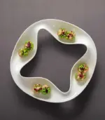 Ceramic Triple Snack Bowl White tag1