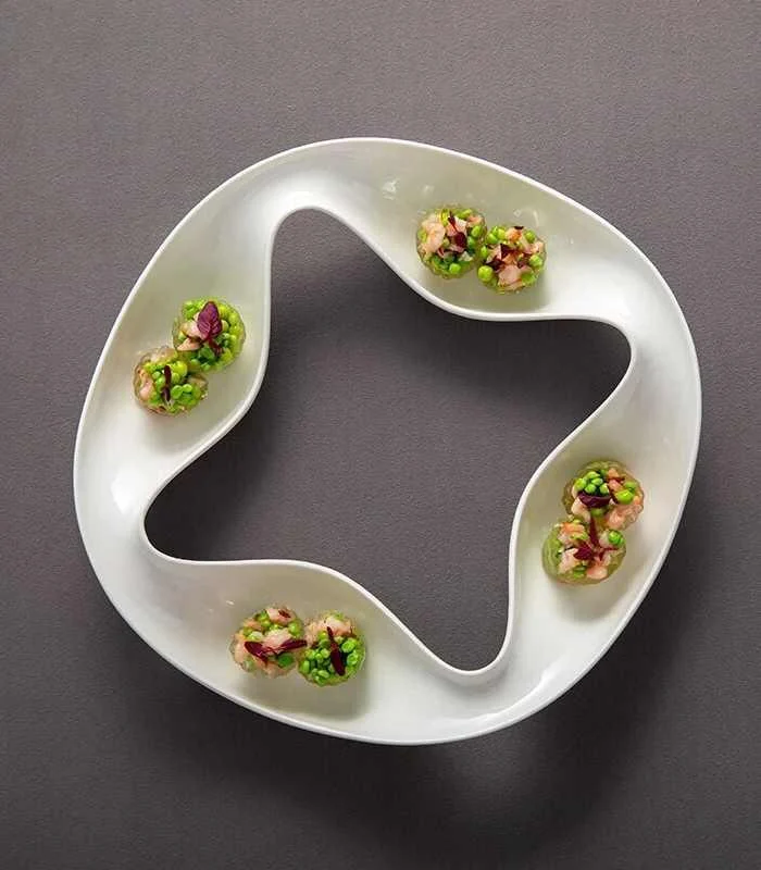 Ceramic Triple Snack Bowl White -  - #tag1#