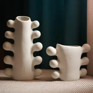 Ceramic Vase Aurora Elegant Cream White -  - #tag1#