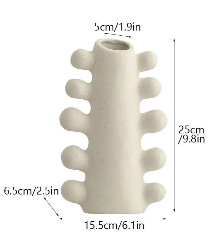 Ceramic Vase Aurora Elegant Cream White -  - #tag1#