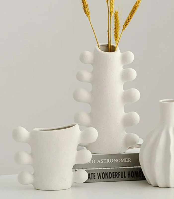 Ceramic Vase Aurora Elegant Cream White -  - #tag1#