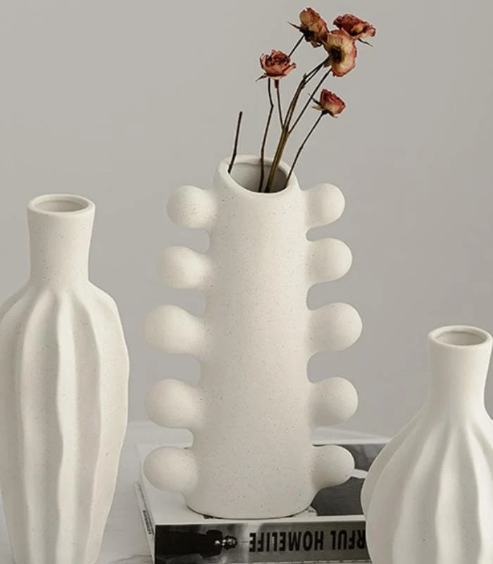 Ceramic Vase Aurora Elegant Cream White -  - #tag1#