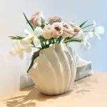 Ceramic Vase Sea Shell Lotus Leaf Leaf Shape Floral Arrangement Accessories Flower Vase Terrarium Room Decoration Accessories tag1