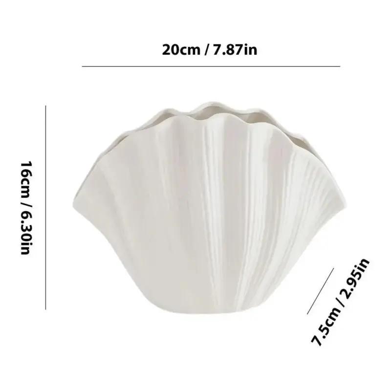 Ceramic Vase Sea Shell Lotus Leaf Leaf Shape Floral Arrangement Accessories Flower Vase Terrarium Room Decoration Accessories tag1