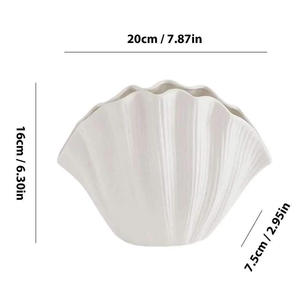 Ceramic Vase Sea Shell Lotus Leaf Leaf Shape Floral Arrangement Accessories Flower Vase Terrarium Room Decoration Accessories -  - #tag1#