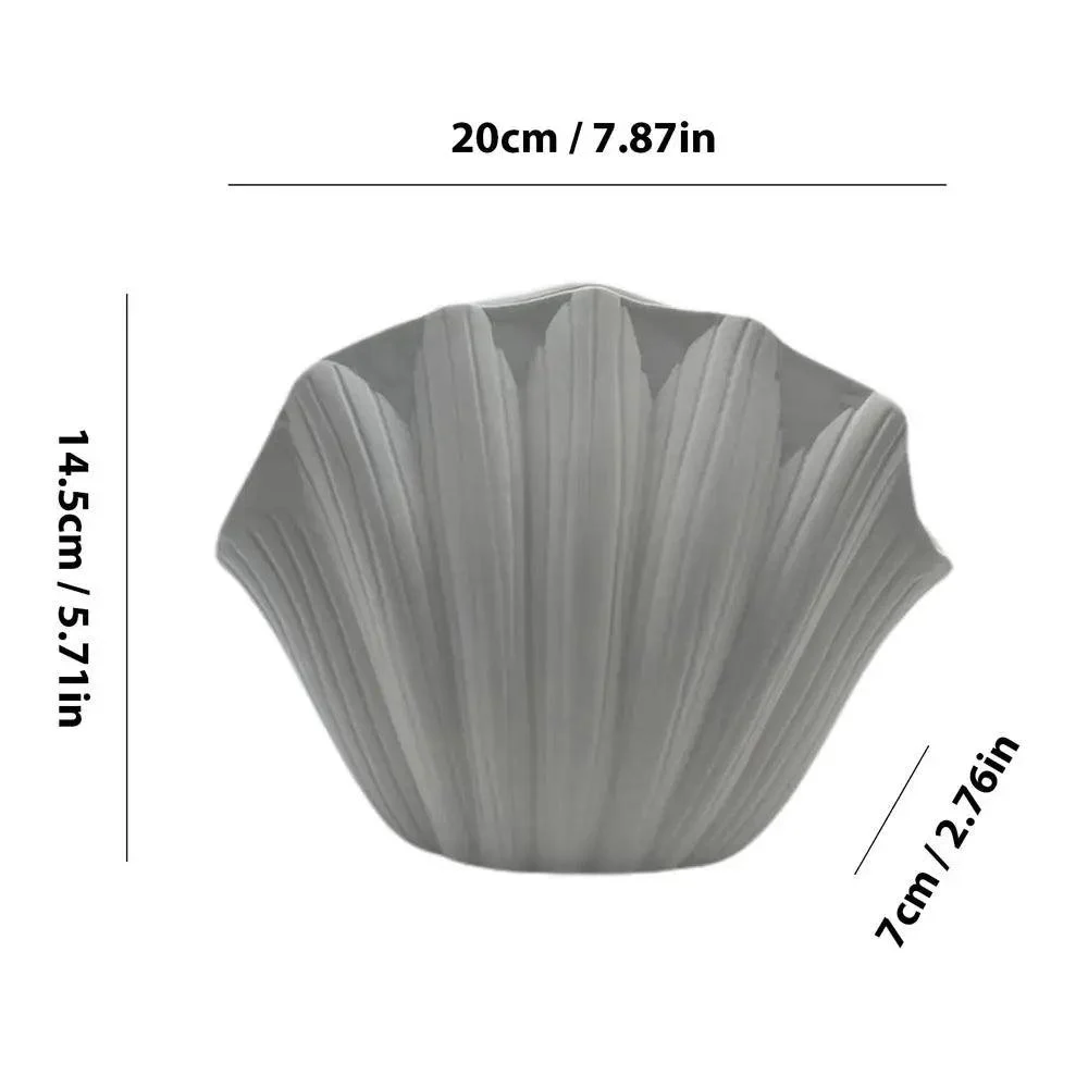 Ceramic Vase Sea Shell Lotus Leaf Leaf Shape Floral Arrangement Accessories Flower Vase Terrarium Room Decoration Accessories -  - #tag1#