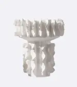 Ceramic Vase White Sculptural Ruffled Design tag1