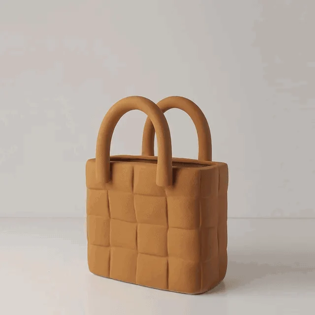 Ceramic Women Bag Flowers Vase Nordic Luxury Bag Vase Handbag Flower Pot Ornaments Office Living Room Decoration Home Decor -  - #tag1#