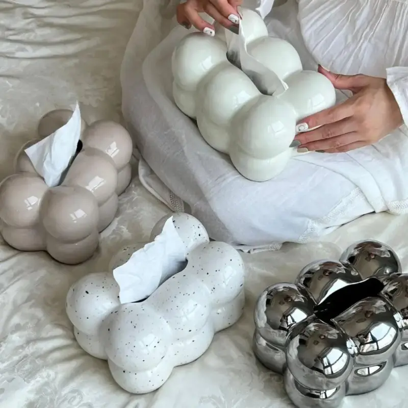 Ceramics Bubble Marshmello Tissue Holder