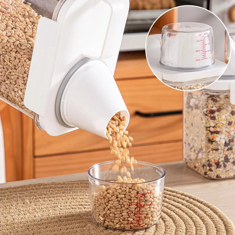 Cereal Dispenser Easy Flow Storage Jar Plastic Grocery Container -  - #tag1#