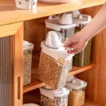 Cereal Dispenser Easy Flow Storage Jar Plastic Grocery Container tag1