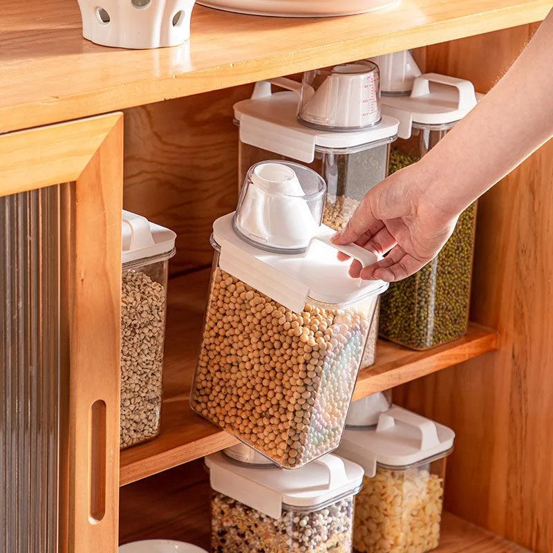 Cereal Dispenser Easy Flow Storage Jar Plastic Grocery Container -  - #tag1#