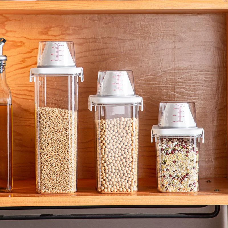 Cereal Dispenser Easy Flow Storage Jar Plastic Grocery Container -  - #tag1#