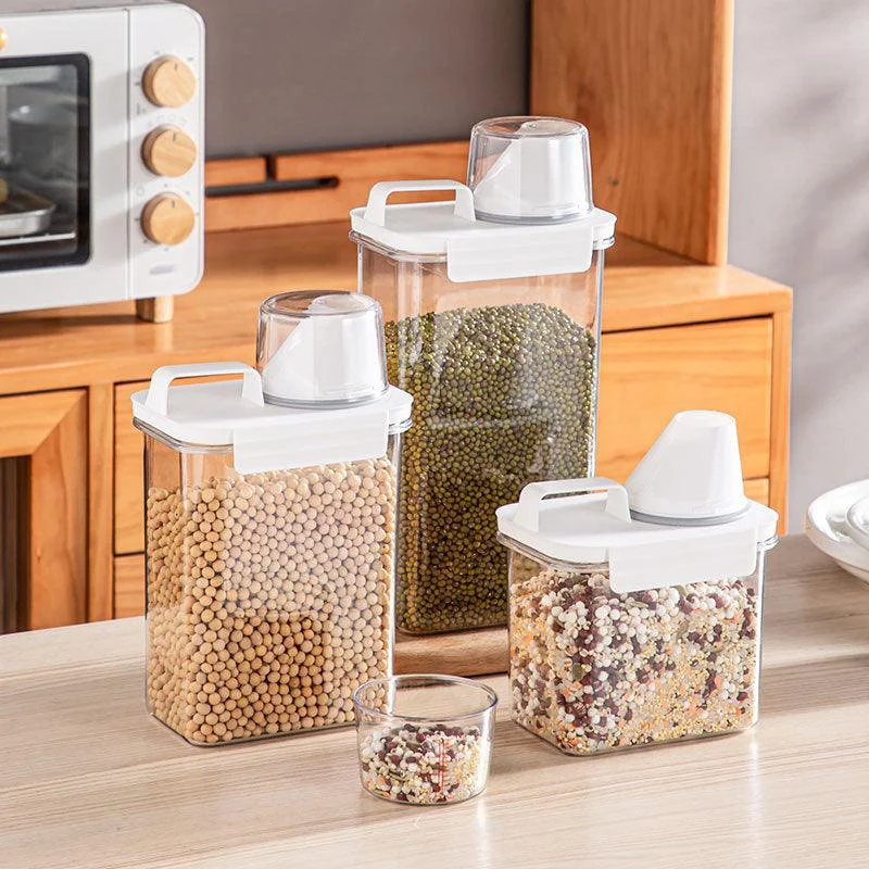 Cereal Dispenser Easy Flow Storage Jar Plastic Grocery Container -  - #tag1#