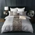 Chain of Luxury Gray Duvet Cover Set made of Egyptian Cotton tag1