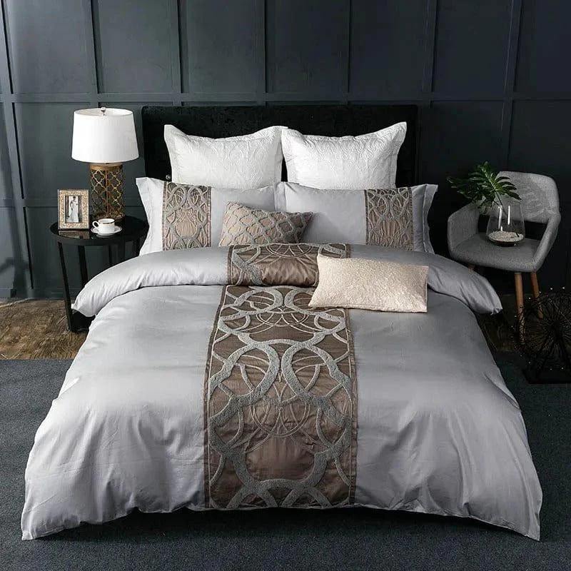 Chain of Luxury – Gray Duvet Cover Set made of Egyptian Cotton -  - #tag1#