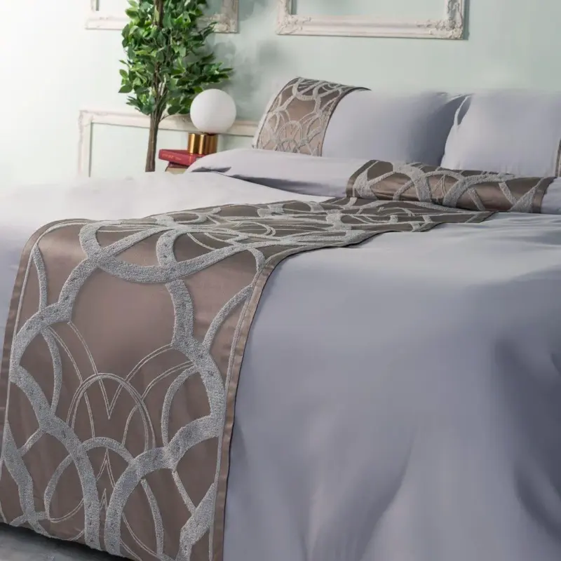 Chain of Luxury Gray Duvet Cover Set made of Egyptian Cotton tag1