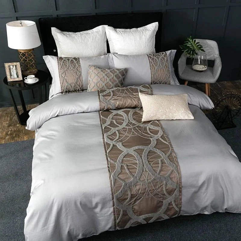 Chain of Luxury – Gray Duvet Cover Set made of Egyptian Cotton -  - #tag1#