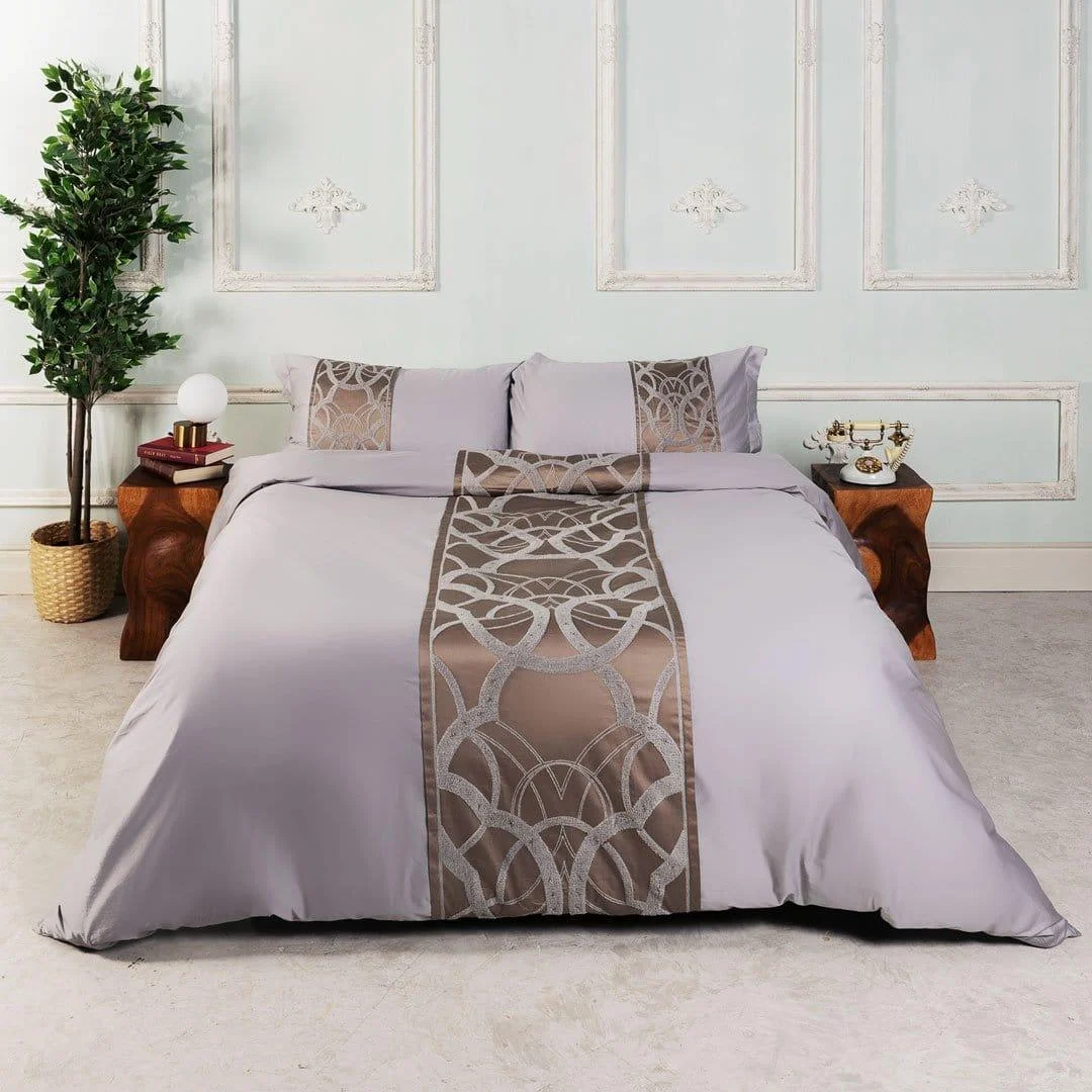 Chain of Luxury – Gray Duvet Cover Set made of Egyptian Cotton -  - #tag1#