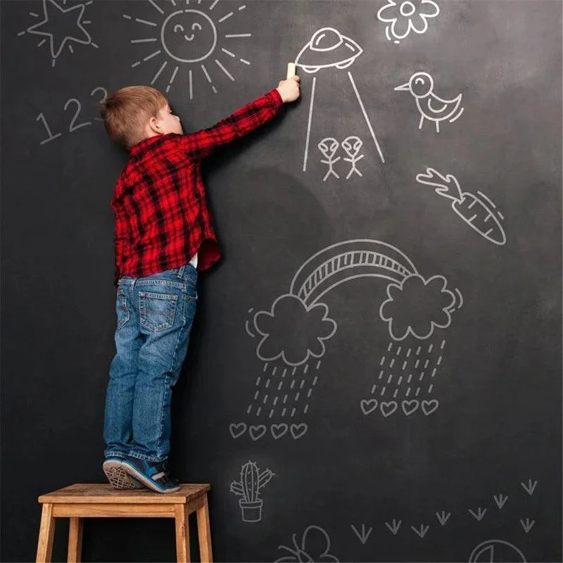 Chalkboard Wall Sticker - Black & White - PVC - For Children's Room/Playroom/Kitchen - Easily Removable - 45cm x 100cm -  - #tag1#