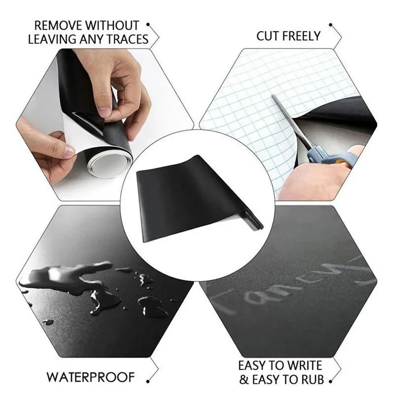 Chalkboard Wall Sticker - Black & White - PVC - For Children's Room/Playroom/Kitchen - Easily Removable - 45cm x 100cm -  - #tag1#