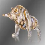 Champagne Crystal Bull Figurine