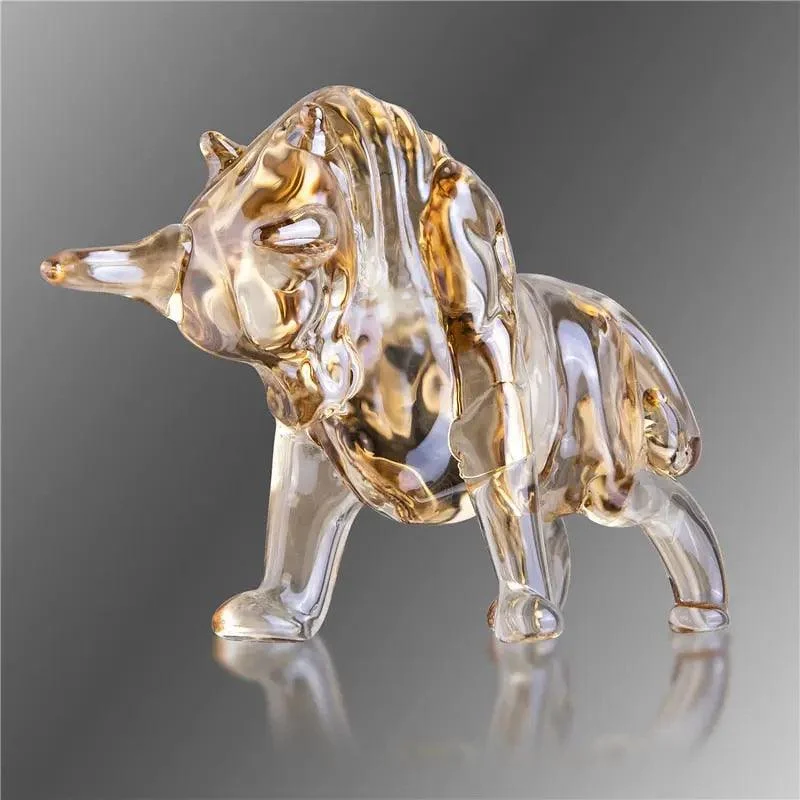 Champagne Crystal Bull Figurine -