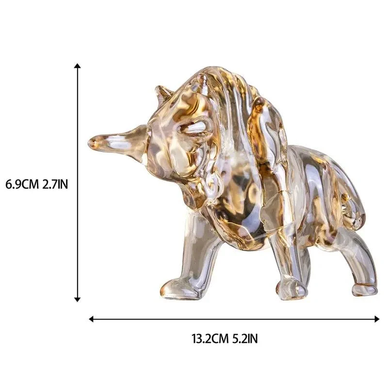 Champagne Crystal Bull Figurine -