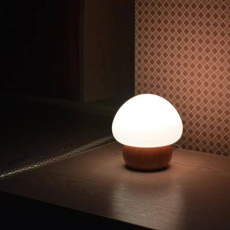 Champi Wooden Base Mushroom Lamp tag1