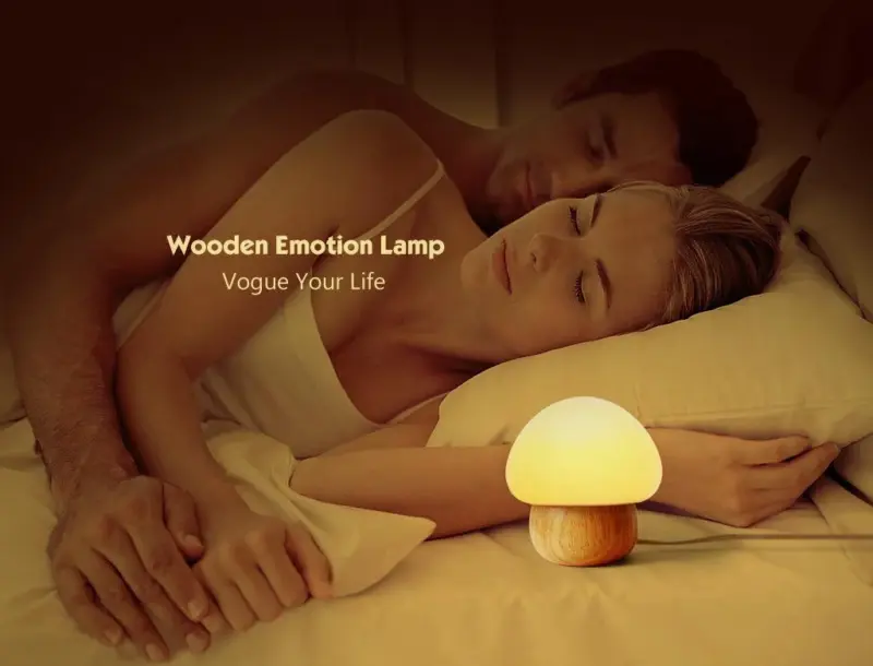 Champi Wooden Base Mushroom Lamp tag1