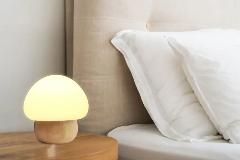 Champi Wooden Base Mushroom Lamp tag1