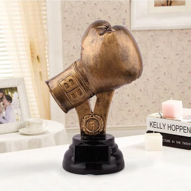 Champion Boxing Gloves Sports Trophy Resin Crafts Sculptures and Statues -