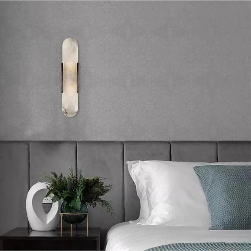 Chan LED Wall Lamp Black/Gold - Dining Room/Bedroom - Metal/Dolomite -  - #tag1#