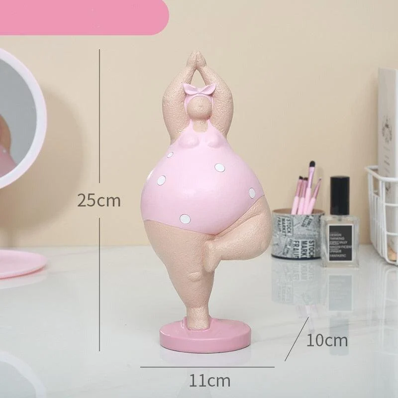 Charming Plus-Size Yoga Woman Figurine -