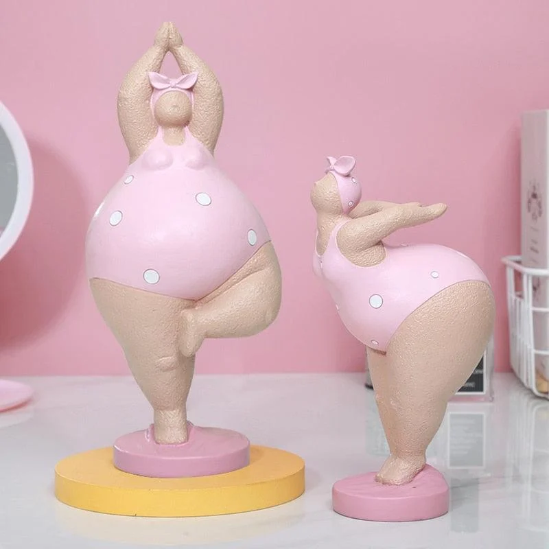 Charming Plus-Size Yoga Woman Figurine -