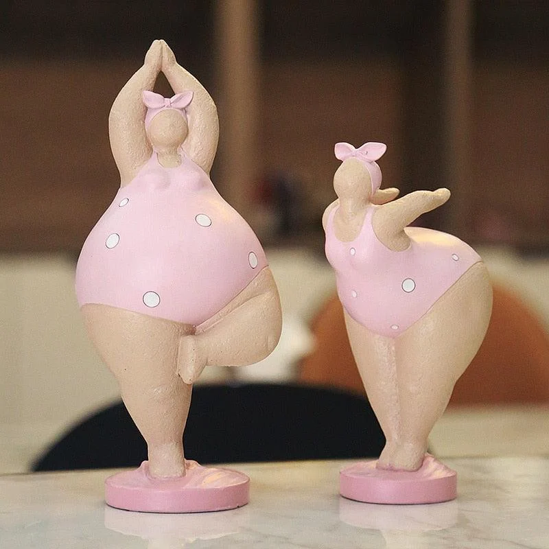 Charming Plus-Size Yoga Woman Figurine -