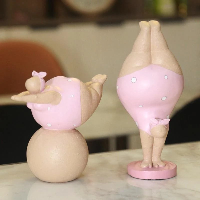 Charming Plus-Size Yoga Woman Figurine -