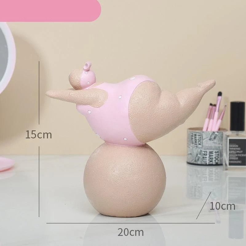 Charming Plus-Size Yoga Woman Figurine -