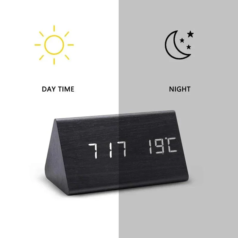 Charms | Digital Wooden Alarm Clock | Includes temperature gauge -  - #tag1#