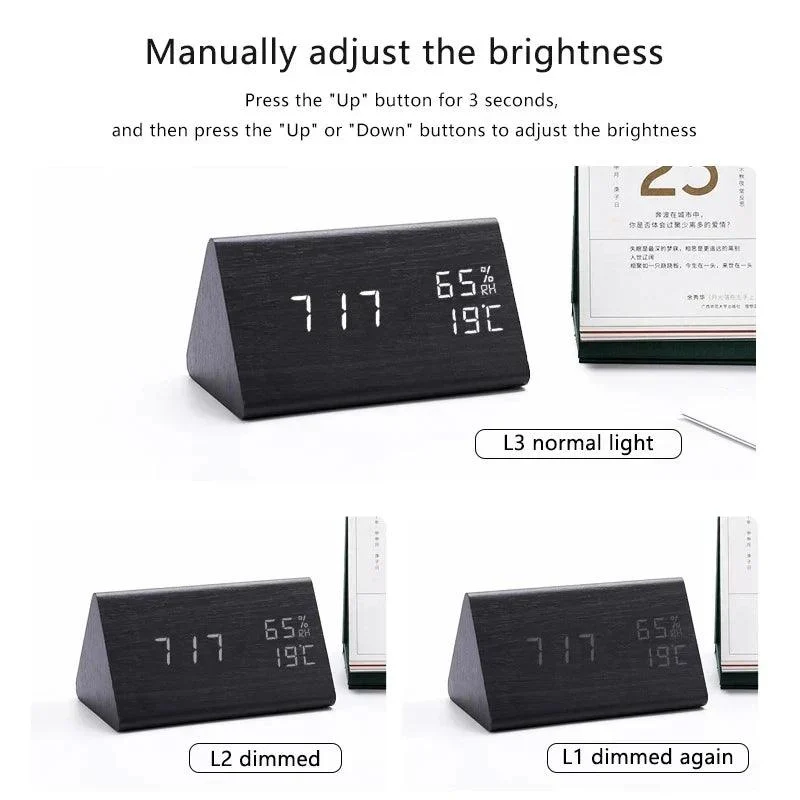 Charms | Digital Wooden Alarm Clock | Includes temperature gauge -  - #tag1#
