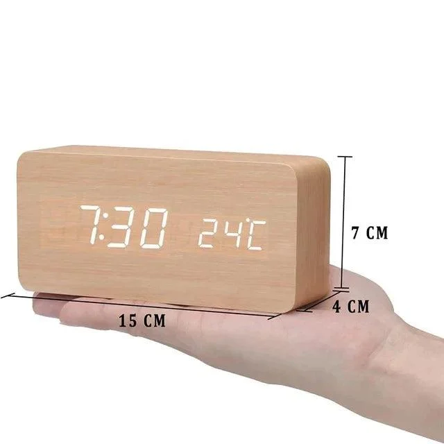 Charms | Digital Wooden Alarm Clock | Includes temperature gauge -  - #tag1#