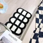 Checker Grid Tufting Bath Mat