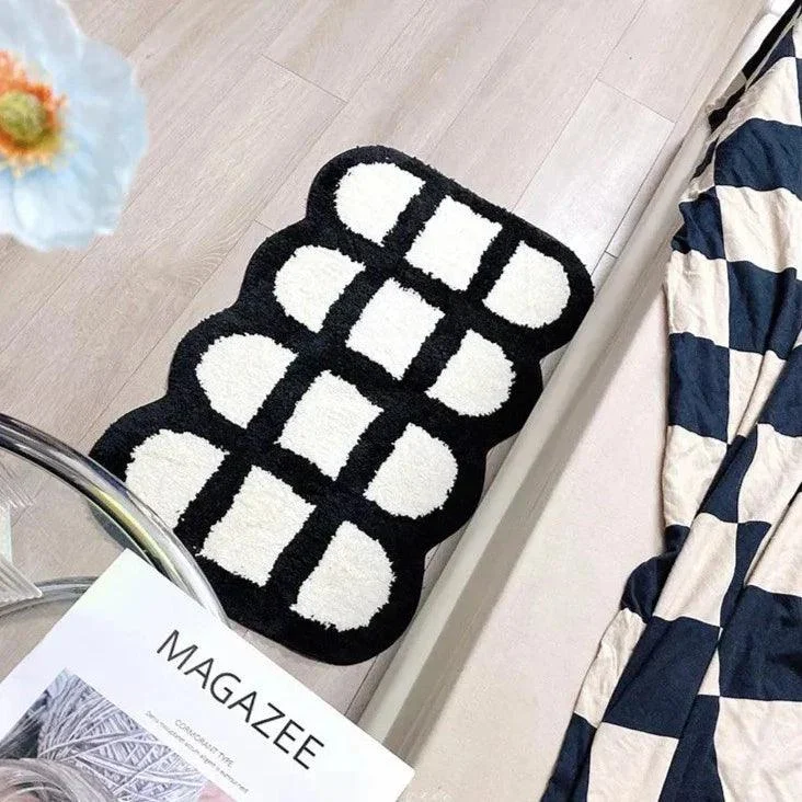 Checker Grid Tufting Bath Mat -