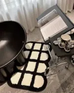 Checker Grid Tufting Bath Mat