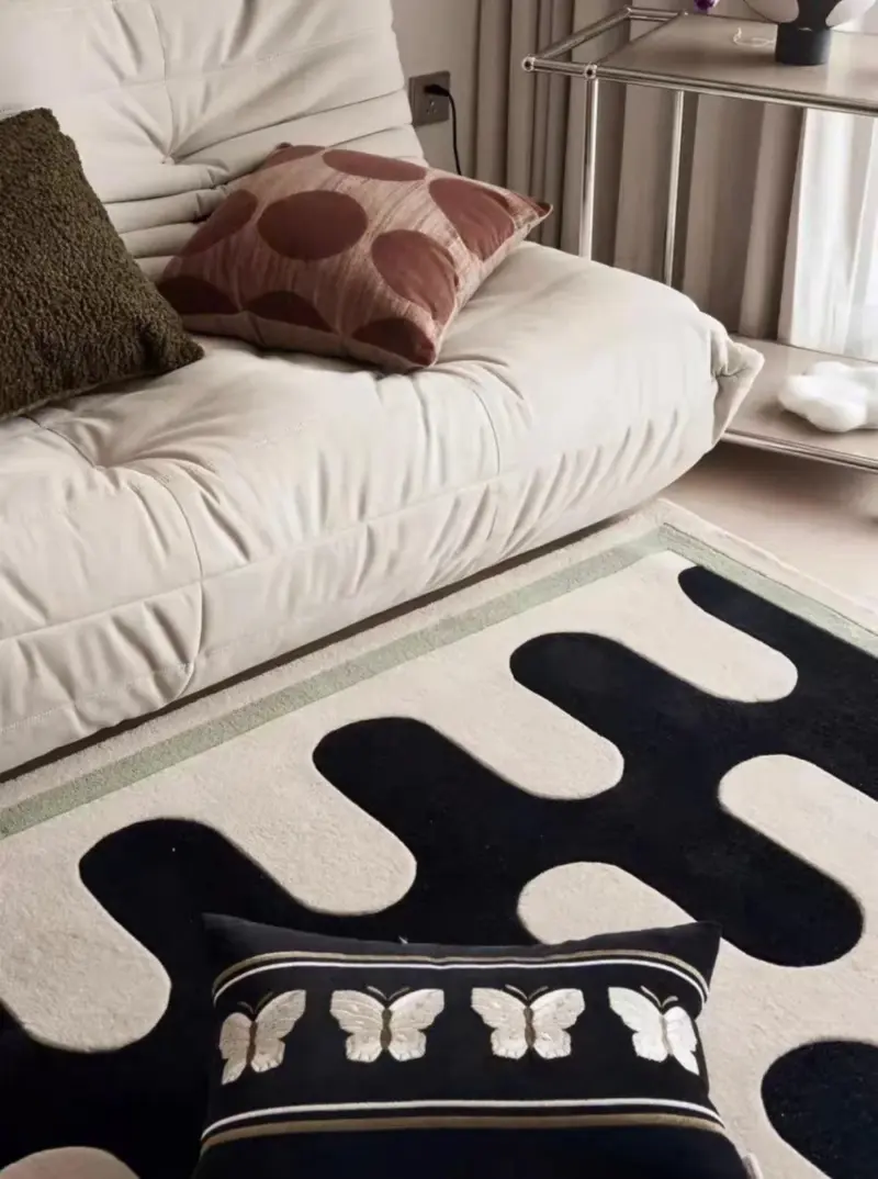Checkerboard Fluffy Rug tag1