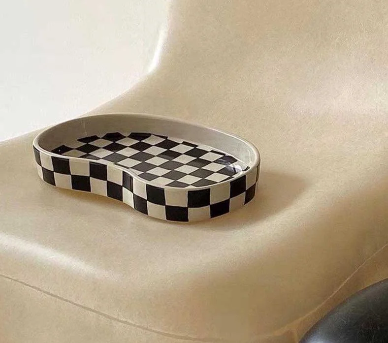 Checkered Ceramic Cup Mug -