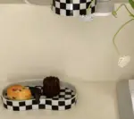 Checkered Ceramic Cup Mug